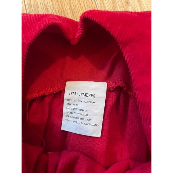 Red Girls Christmas Dress, 18 month, embroidery, appllique, vintage, gingerbread - Picture 5 of 5